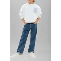 Calvin Klein straight leg jeans - mediumblauw Jongens Stretchkatoen Effen - maat 128