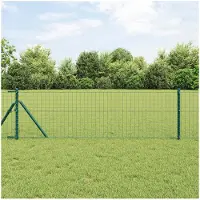 vidaXL Hekpaal 12 st Groen 120 cm Poedercoated staal