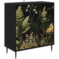 vidaXL Dressoir RHENEN Zwart eiken 69 x 33 x 76 cm Bewerkt hout