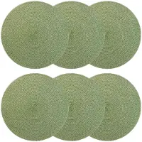 vidaXL Jute Placemat 6 st Olijfgroen 100% Tossa Jute