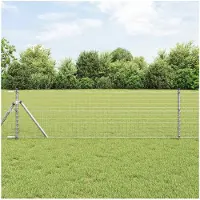 vidaXL Hekpaal 12 st zilver 70 cm Poedercoated staal
