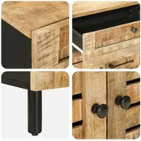 vidaXL Nachtkastje Naturel 50 x 33 x 60 cm Massief Mango Hout