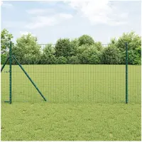 vidaXL Hekpaal 12 st Groen Poedercoated staal