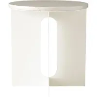 Audo Copenhagen Androgyne Bijzettafel Crystal Rose marmer-ivory staal, Ø42 cm