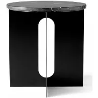 Audo Copenhagen Androgyne Bijzettafel Nero Marquina marmer-zwart staal, Ø42 cm