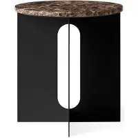 Audo Copenhagen Androgyne Bijzettafel Emperador marmer-zwart staal, Ø42 cm
