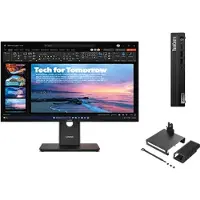 Lenovo ThinkCentre M75q G5 A5 16 512 + ThinkVision T27QD-40 27 QHD Docking AMD Ryzen 5 PRO 8500GE-processor 3,40 GHz tot 5,00 GHz, Windows 11 Pro 64, 512 GB SSD TLC Opal - M75QBUNDLE3EUB, Raven Black