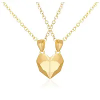 MaxPower (Goud) 2 stks Magnetische Hart Paar Ketting voor Vrouwen Punk Ketting Valentijnsdag Cadeau Trui Keten