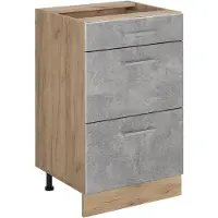 Vicco Keukenonderkast R-Line Beton/Goudkleurig Eiken 50 cm zonder werkblad, Model 69913