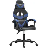 vidaXL Gamingstoel, zwart en blauw, kunstleer
