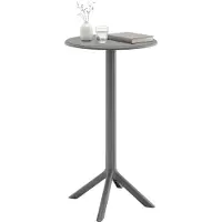 CLP Tomas Bartafel - Rond Ø60 cm - Weerbestendig & UV-bestendig - Kunststof Buitentafel - Hoogte 107 cm - donkergrijs