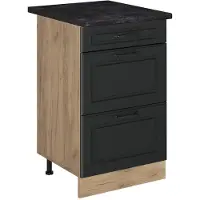 Vicco Keukenonderkast R-Line Antraciet landelijk/Goudkleurig Eiken 50 cm antraciet werkblad, Model 69953
