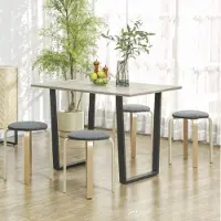OKWISH Hocker 4er Set 40 x 40 x 45 cm - Stapelbaar En Ruimtebesparend - Voor Eetkamer, Keuken En Woonkamer - Hout - Grijs