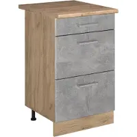 Vicco Keukenonderkast R-Line Beton/Goudkleurig Eiken 50 cm goudkleurig eiken werkblad, Model 69915