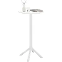 CLP Tomas Bartafel - Rond Ø60 cm - Weerbestendig & UV-bestendig - Kunststof Buitentafel - Hoogte 107 cm - wit