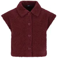 NoBell' NoBell’ teddy gebreid vest - donkerrood Effen - maat 146-152