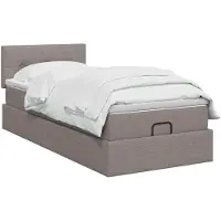 vidaXL Ottoman bed met matras met hoofdeinde Taupe 100 x 200 cm Stof