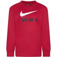 Nike Kinder-T-shirt met lange mouwen en 'Just Do It'-swoosh (Universiteitsrood)