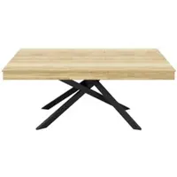 STILVORA Eettafel - Uitschuifbare Tafel 140-180x80 Cm Met 93 Mm Dikte Blad Voor 6-8 Personen - Kruisbenen Voor Stabiliteit - MDF;Metaal - Lichtbruin
