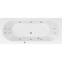 Lambini Designs Round bubbelbad 170x75cm elektronisch 6+4+2 hydrojets RVS