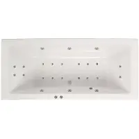 Lambini Designs Cube bubbelbad 180x80cm elektronisch 6+4+2 hydrojets en 12 aerojets chroom