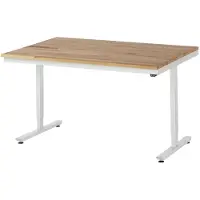 RAU werktafel Adlatus, elektrisch in hoogte verstelbaar, 25 mm geolied massief houten blad, tot 150 kg, B 1500 x D 1000 x H 720-1120 mm, beuken/lichtgrijs