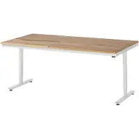 RAU werktafel Adlatus, elektrisch in hoogte verstelbaar, 25 mm geolied massief houten blad, tot 150 kg, B 2000 x D 1000 x H 720-1120 mm, beuken/lichtgrijs