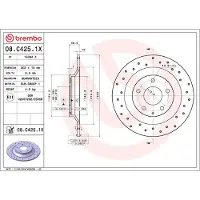 Brembo Remschijf XTRA LINE 08.C425.1X, 1 Stuk