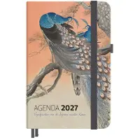 Studio Colori Agenda 2027 - Vogelprenten van de Japanse meester Koson - 12,5x17,5 cm - Met pennenlus, leeslinten, sluitelastiek, documentenvakje en 4 ansichtkaarten