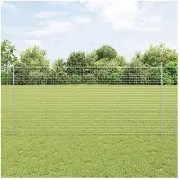 vidaXL ingegraven hekpalen 5 st zilver 200 cm Gepoedercoat staal