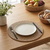 vidaXL Zeewier Placemat 4 st Naturel 100% Zeegras