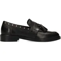 Manfield Zwarte leren loafers met studs | Maat 39