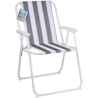 Sans marque Chair Foldable Anthracite - Opvouwbare Campingstoel - Handig Inklapbaar Ontwerp - Stevig en Comfortabel voor Buitengebruik - Ideaal voor Camping of Strand - 51x46x76 cm - Antraciet