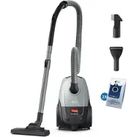Philips 2000-Serie Stofzuiger met Zak - 800 W - Compact & Lichtgewicht - HEPA-filtersysteem - 9 meter bereik - Meubelmondstuk - Inclusief S-Bags - (XD2142/12)