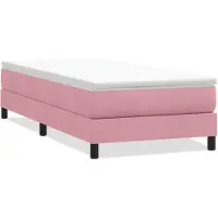vidaXL Boxspring zonder matras fluweel roze 80x220 cm