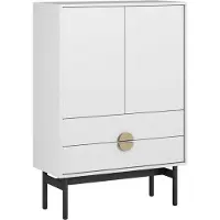 Selsey Hoge dressoir Stoon II met 2 deuren en 2 lades, wit, 85cm