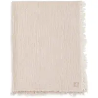 Jollein Deken Ledikant 120x120cm - Fringe Stripe Biscuit/Ivory - GOTS