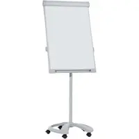 Franken Flipchart PRO Deluxe Mobil FC81, 5 wielen, in hoogte verstelbaar, magnetisch, 2 zijarmen, opbergbak, bord 670 x 950 mm