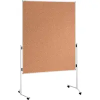 Franken ECO presentatiebord, 1200 x 1500 mm, dubbelzijdig, met wielen, bruin/kurk, ECO-UMTKTR