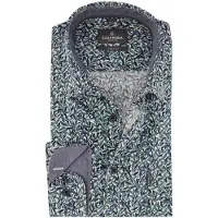 Casa Moda Overhemden Casual Fit blauw geprint