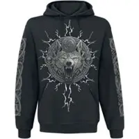 Spiral Trui met capuchon - Valhalla - S tot 4XL - voor Mannen - zwart | Maat L