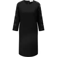 BOSS Dila-shiftjurk met 3/4-mouwen voor dames (Zwart)