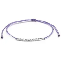 Luxenter Paarse katoenen armband met 925 sterling zilveren afwerking - Limley