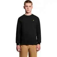 Lyle & Scott Katoenen sweater met geborduurd logo voor jongens (Jet Zwart)