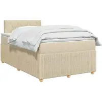 vidaXL Boxspringbed met matras Crèmekleurig 120 x 190 cm Stof