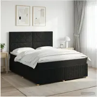 vidaXL Boxspringbed met matras met hoofdeinde Zwart 140 x 190 cm Stof