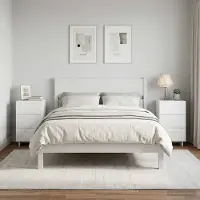 vidaXL Nachtkastje 2 st Wit 33,5 x 34,5 x 60 cm Bewerkt hout