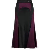 OFF-WHITE Off White Dames/Dames Tweekleurige Satijnen Reguliere Midi Rok (Zwart/Bourgondië)