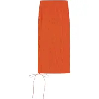 OFF-WHITE Off White Gebreide, aan de zijkant te strikken, slanke midi-rok voor dames (Koraalrood)