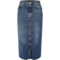 Pieces Denim kokerrok voor dames (Blauwe Denim)